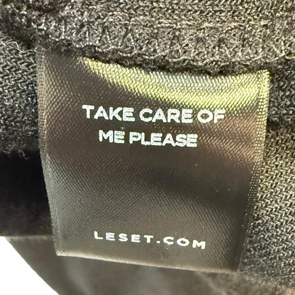 LESET Teddy Jogger Black Fleece Textured Sweatpants Made in USA XS LB091A-TEDDY - Picture 5 of 8